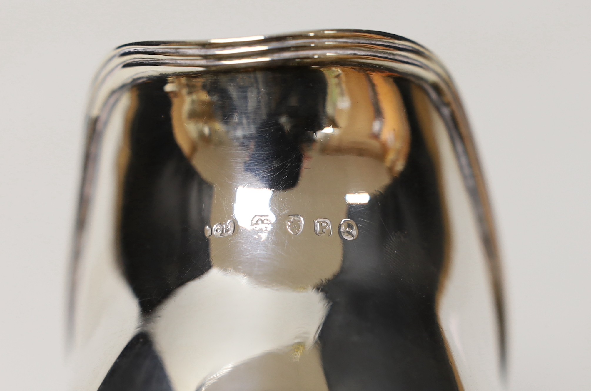 A George III silver helmet shaped cream jug, London, 1810, 10cm, 5.8oz.
